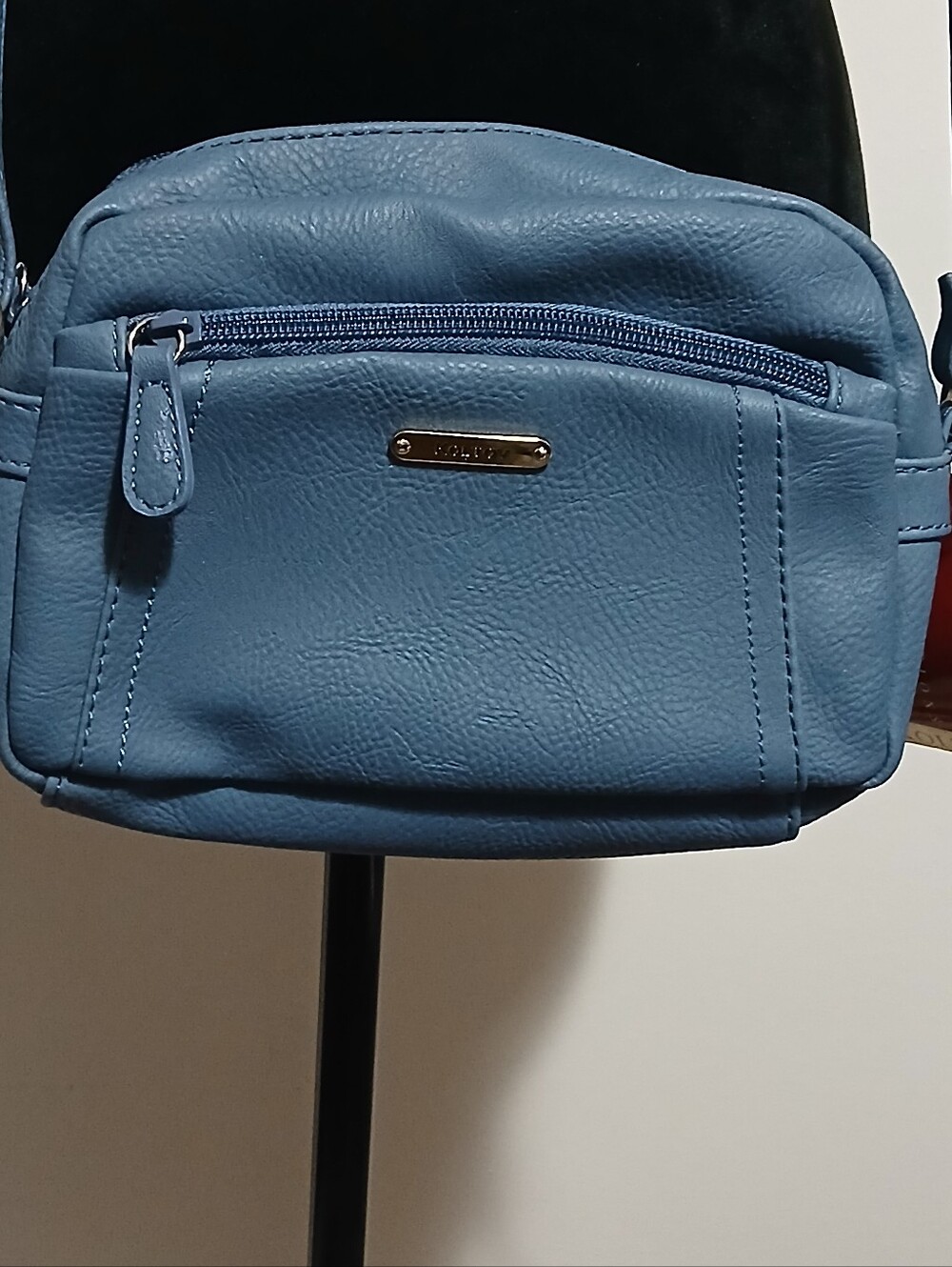 Koltov Crossbody/Shoulder Purse Blue Tan Interior New With Tag - Picture 2 of 13